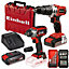 Einhell 18v Twin Pack PXC - Combi Drill Metal Chuck + Impact Wrench Driver + Bat