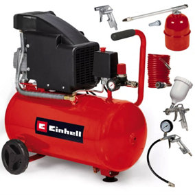Einhell 24L Air Compressor 8 Bar Electric 1500W TC-AC 190/24/8 Corded + 5PC Set