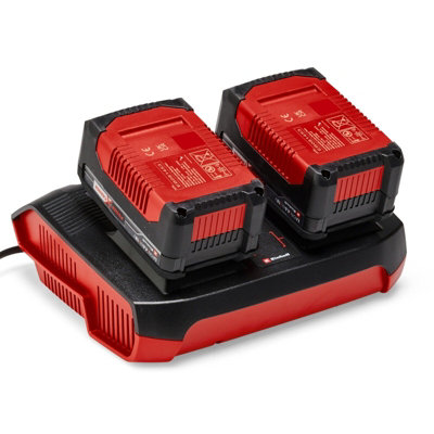 Einhell 2x 4.0Ah Battery And Twin Charger Starter Kit Power X-Change - Compatible With All Power X-Change Products