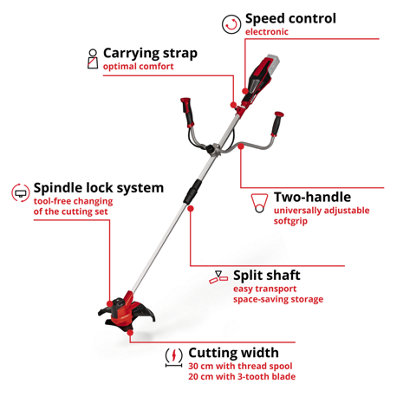 Einhell 30cm Power X-Change Cordless Brushcutter And Lawn Trimmer 2 In 1 Scythe 18V - AGILLO 18/200 Solo - Body Only