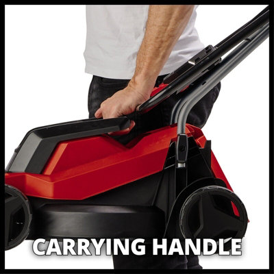 Einhell 32cm Electric Lawn Mower 1000W Rotary Lawnmower With 30L Grass Box 10m Corded GC EM 1000 32 DIY at B Q