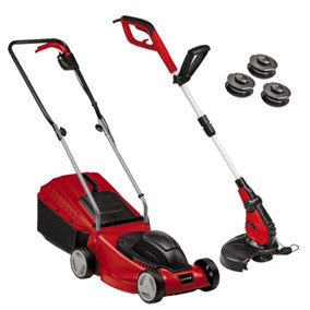 Einhell 32cm Lawnmower 1000W Corded Electric + Corded Garden Strimmer 30cm 450w