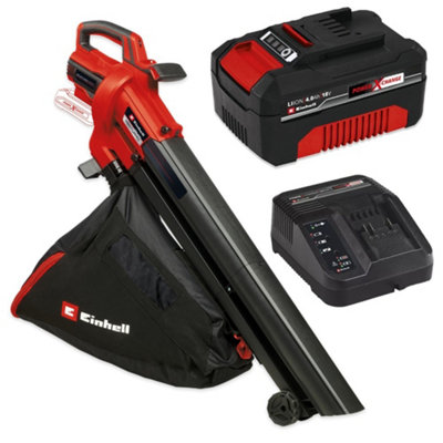 Einhell 3433625 Brushless 18V Blower Vacuum Leaf Bag + 4AH Battery Kit