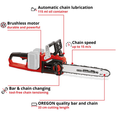 Einhell 35cm Power X-Change Cordless Chainsaw 14" OREGON Bar & Chain 36V - GE-LC 36/35 Li Solo - Body Only