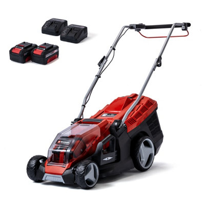 Einhell 36cm Power X-Change Cordless Lawnmower 36V Rotary With Batteries And Charger 40L Grass Box BRUSHLESS - GE-CM 36/36 Li Kit