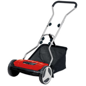 Einhell 38cm Manual Cylinder Lawnmower With 26L Grass Box Silent Hand Mower 13-38mm Cutting Height - GE-HM 38 S-F