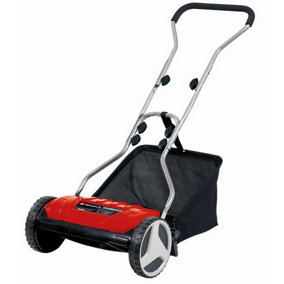 Einhell 38cm Manual Lawnmower Cylinder Hand Mower With 26L Grass Box Silent 13-38mm Cutting Height - GE-HM 38 S-F
