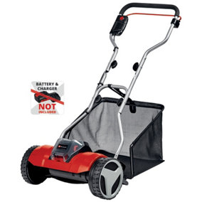 Einhell 38cm Power X-Change Cordless Lawnmower 18V Cylinder With 45 Litre Grass Box - GE-HM 18/38 Li Solo - BODY ONLY