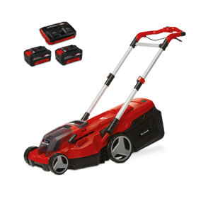 Einhell 38cm Power X-Change Cordless Lawnmower 36V Rotary With 2x 4.0Ah Batteries And Charger 45L Grass Box - RASARRO 36/38
