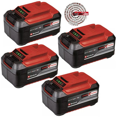 Einhell 4 X 5.2Ah PLUS 18V Battery Power X-Change Rechargeable Dust Resistant