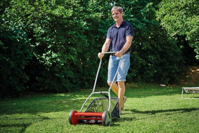 Einhell 40cm Manual Lawnmower Cylinder Hand Mower With 27L Grass Box Silent 13-37mm Cutting Height - GC-HM 400