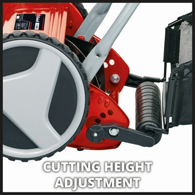 Einhell 40cm Manual Lawnmower Cylinder Hand Mower With 27L Grass Box Silent 13 37mm Cutting Height