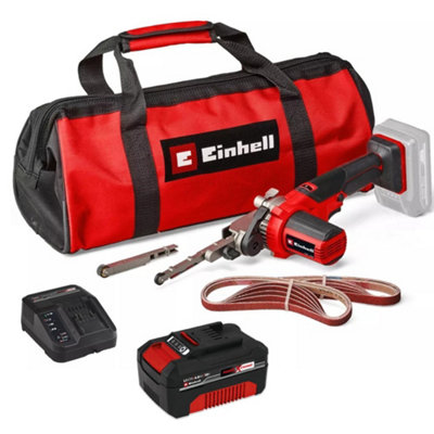 Einhell 4461000 Belt File Powerfile Precision Sander PXC + 4AH Battery Kit