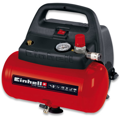 Einhell Air Compressor 6L 8 Bar (116 PSI) Mobile 1100W Compressor With ...