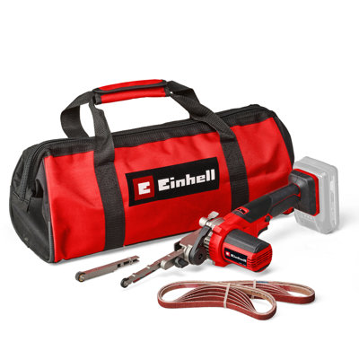Einhell Cordless Belt File Sander 18V PXC Includes Belts And Einhell Tool Bag Power X-Change TE-BF 18 Li-Solo - Body Only