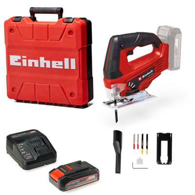 Einhell Cordless Jig Saw 18V With Battery And Charger Power X-Change Includes Spare Blades & Carry Case - TC-JS 18 Li