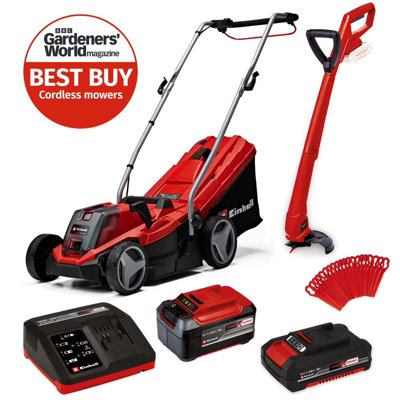 Einhell Cordless Lawnmower 33cm + Strimmer + 5.2ah + 2.0ah Battery + Charger