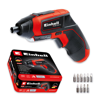 Einhell Cordless Mini Screwdriver With 10 Piece Bit Set Lightweight ...