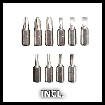 Einhell Cordless Mini Screwdriver With 10 Piece Bit Set Lightweight ...