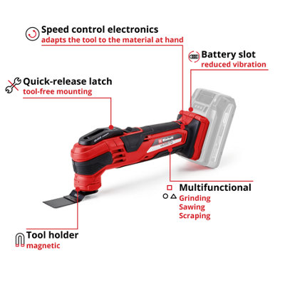 Einhell Cordless Multi Tool 18V With 15 Piece Accessory Kit PXC VARRITO Oscillating Tool Multi-Use Cutting Sanding - Body Only