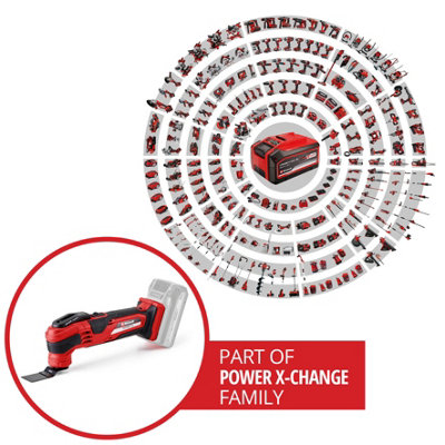 Einhell Cordless Multi Tool 18V With 15 Piece Accessory Kit PXC VARRITO Oscillating Tool Multi-Use Cutting Sanding - Body Only