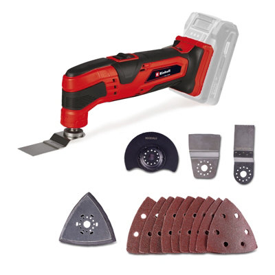 Einhell Cordless Multi Tool 18V With Accessory Kit Power X-Change Sawing Cutting Sanding TC-MG 18 Li-Solo - Body Only