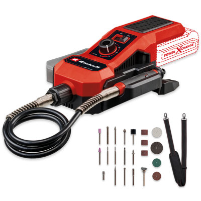 Einhell Cordless Precision Rotary Tool 18V Power X-Change With 55pcs Accessory Kit TE-MT 18/34 - Body Only