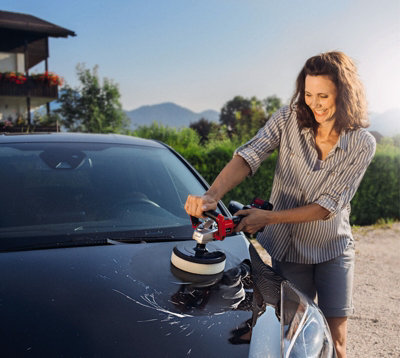 Einhell Cordless Rotary Car Polisher With Pads 18V 3-In-1 Machine Polishing Buffer Sander Power X-Change CE-CP 18/180 - Body Only