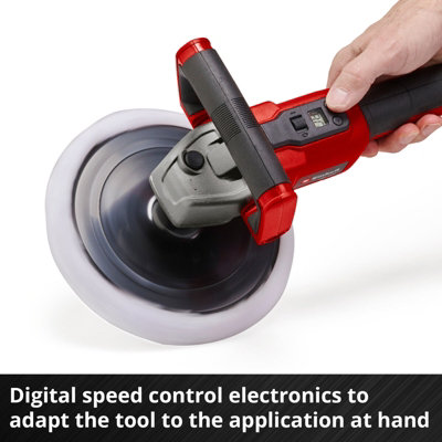 Einhell Cordless Rotary Car Polisher With Pads 18V 3-In-1 Machine Polishing Buffer Sander Power X-Change CE-CP 18/180 - Body Only