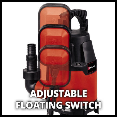 Einhell Dirty Water Pump 9500l/h 330W Universal Connection Adjustable Float GC-DP 3325 10m Power Cord