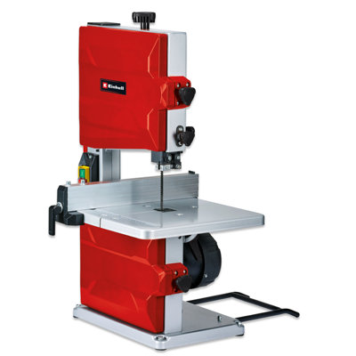 Einhell Electric Band Saw - Height Adjustable With 45 Degree Tilt - Dust Extraction - Powerful 250W Bench Saw Red - TC-SB 200/1