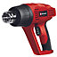 Einhell Electric Heat Gun - Includes 5pcs Accessory Kit - Up To 550 Degrees Celsius - Powerful 2000W Hot Air Warmup - TH-HA 2000/1