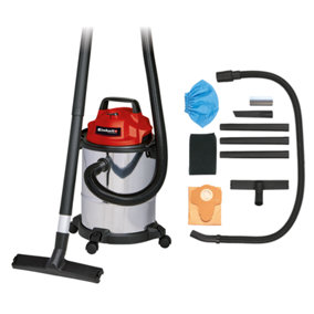 Einhell Electric Wet And Dry Vacuum Cleaner 15L Steel Tank 1250W Castor Wheels TC-VC 1815 S Corded Electric