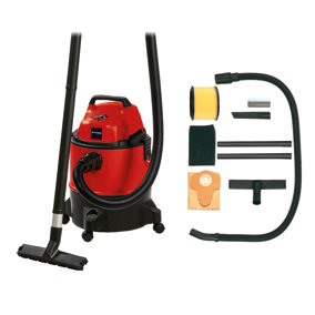 Einhell Electric Wet And Dry Vacuum Cleaner - 25L Capacity Tank - Powerful 1400W - Red Impact Resistant Chassis - TE-VC 1825