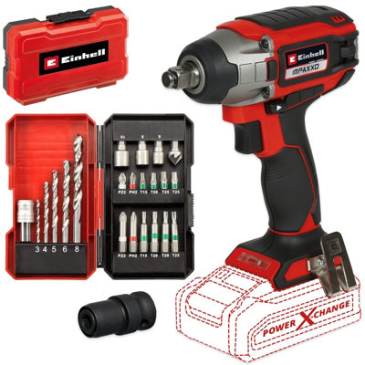 Einhell IMPAXXO 18 230 18v PXC Cordless Brushless 1 2 Impact Wrench Bit Set DIY at B Q