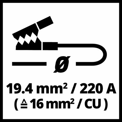 Einhell Jumper Cable 16mm Jump Leads With Carry Bag