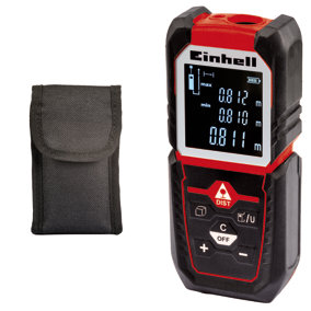 Einhell Laser Distance Measuring Tool - Portable Distance, Surface & Volume Calculator - 50 Metre Range - TC-LD 50