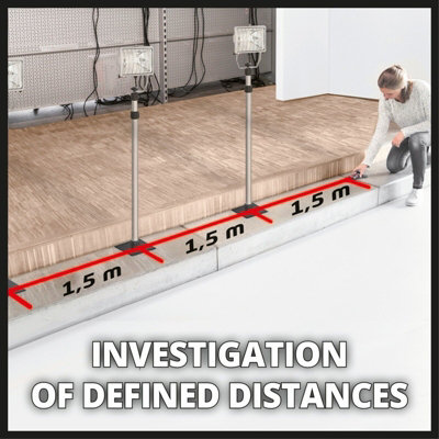 Einhell Laser Distance Measuring Tool - Portable Distance, Surface & Volume Calculator - 50 Metre Range - TC-LD 50