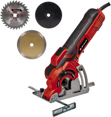 Einhell Mini Circular Saw - 89mm Blade Width - 3 Blades Included - Powerful 600W - Dust Extraction & Tool-Free Features - TC-CS 89