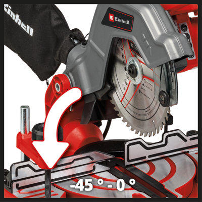 Einhell Mitre Saw 216mm - Crosscut Swivel With Dust Extraction Bag - Includes 48t Carbide Blade - TC-MS 216