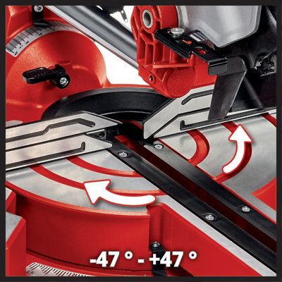 Einhell Mitre Saw 216mm - Dual Sliding With Drag - Powerful 1800W - Laser Angle Adjustment Tool - TE-SM 216 - 5