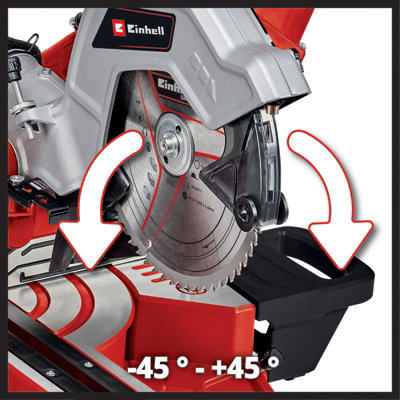 Einhell Mitre Saw 216mm - Dual Sliding With Drag - Powerful 1800W - Laser Angle Adjustment Tool - TE-SM 216 - 6