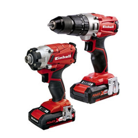 Einhell Power Tool Set Cordless Impact Drill And Battery 18V Twinpack Workshop
