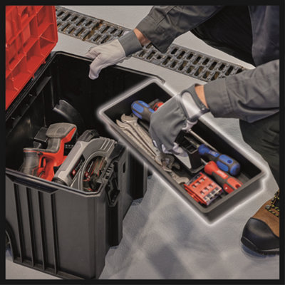 Einhell Power Tool Wheeled Storage Case Stackable Einhell E-Case System 120kg Load Rating E-Case L