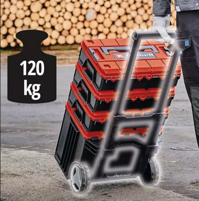 Einhell Power Tool Wheeled Storage Case Stackable Einhell E-Case System 120kg Load Rating E-Case L