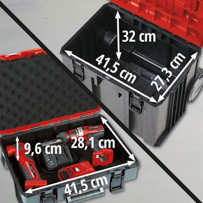 Einhell Power Tool Wheeled Storage Case Stackable Einhell E-Case System 120kg Load Rating E-Case L