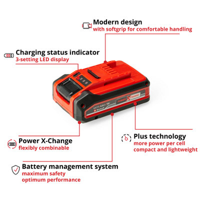 Einhell Power X-Change 18V Battery - 4.0Ah PLUS - Up To 900W Power Delivery - Compatible With All Power X-Change Products
