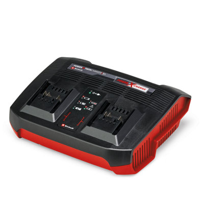 Einhell Power XChange 3A Twin Charger Fast Charge 2 Batteries At Once Compatible With All