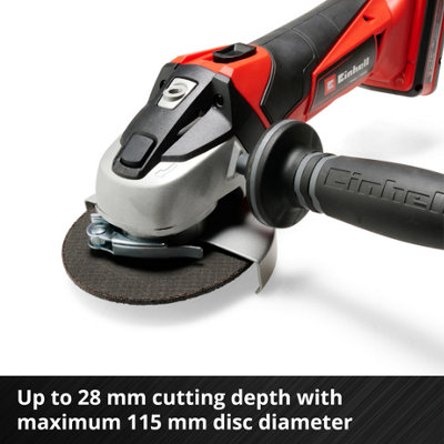 Einhell Power X-Change Cordless Angle Grinder - 115mm Width - Tool-Free Blade Change, Softstart - Body Only - TE-AG 18/115 Li-Solo