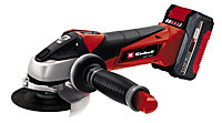 Einhell Power X-Change Cordless Angle Grinder - 115mm Width - With Battery And Charger, Blade, Carry Bag - TE-AG 18/115 Li Kit